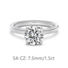 Wholesale Women's Retro Geometric 925 Silver Ring With Fourclaw Inlaid Zircon And Electroplating