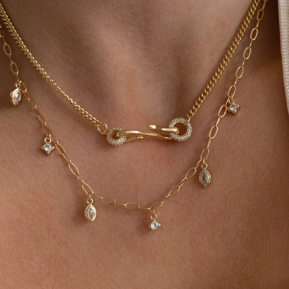 Wholesale Women's Retro Geometric Snakeshaped Necklace With Copper Chain And Titanium Steel Pendant Electroplated