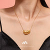 Wholesale Women's Retro Geometric 316L Stainless Steel And Imitation Pearl Clavicle Chain Necklace With Electroplating Treatment And Peach Heart Pendant