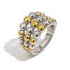 Wholesale Women's Retro Geometric Stainless Steel Electroplated Ball Knot Ring Light Luxury Style