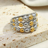 Wholesale Women's Retro Geometric Stainless Steel Electroplated Ball Knot Ring Light Luxury Style