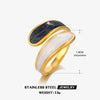Wholesale Women's Retro Geometric Stainless Steel Electroplated Opening Adjustment Ring