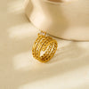 Wholesale Women's Retro Geometric Stainless Steel Electroplated Stacked Ring