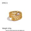Wholesale Women's Retro Geometric Stainless Steel Electroplated Stacked Ring