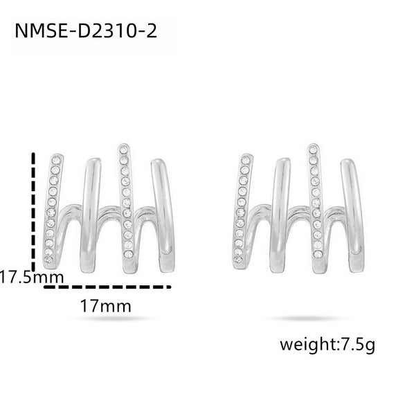 Wholesale Women's Retro Geometric Stainless Steel Electroplated Stud Earrings