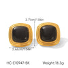 Wholesale Women's Retro Geometric Stainless Steel Electroplated Tiger Eye Stone Turquoise Earrings