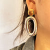 Wholesale Women's Retro Geometric Stainless Steel Gold And Silver Colormatching Electroplated Exaggerated Water Drops Earrings