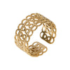 Wholesale Women's Retro Geometric Stainless Steel Gold Plated Open Ring