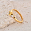 Wholesale Women's Retro Geometric Stainless Steel Ring With Electroplating
