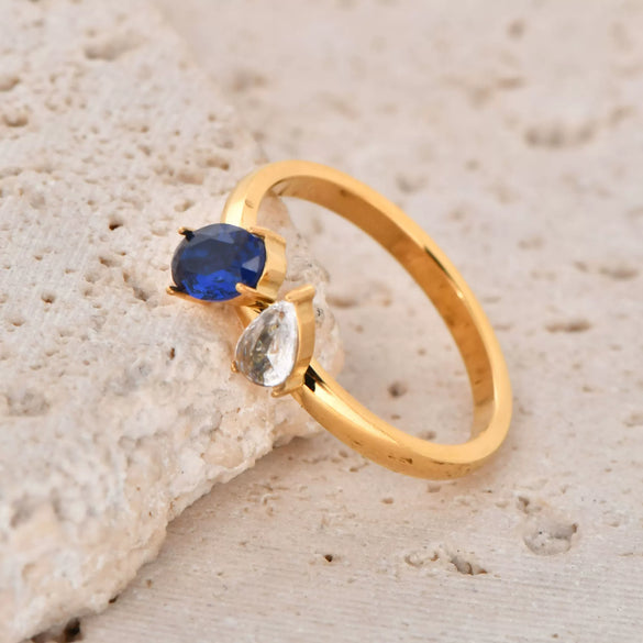 Wholesale Women's Retro Geometric Stainless Steel Ring With Electroplating