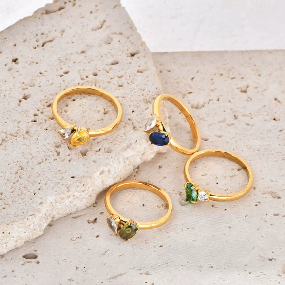 Wholesale Women's Retro Geometric Stainless Steel Ring With Electroplating