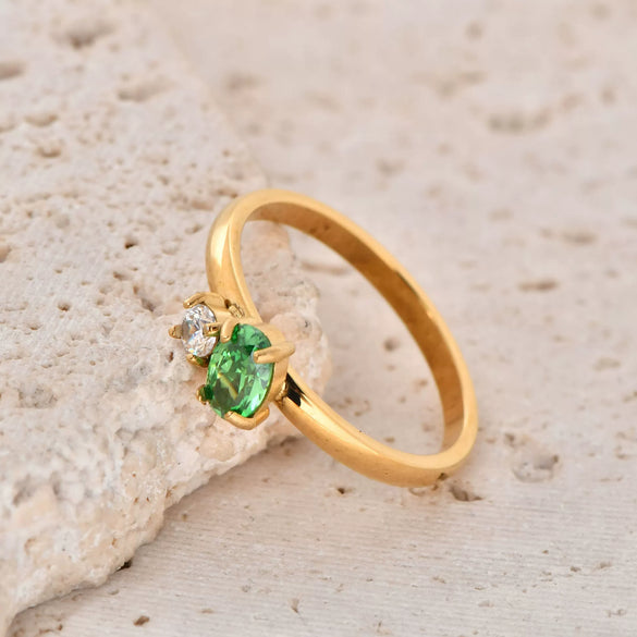Wholesale Women's Retro Geometric Stainless Steel Ring With Electroplating