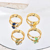 Wholesale Women's Retro Geometric Stainless Steel Ring With Electroplating