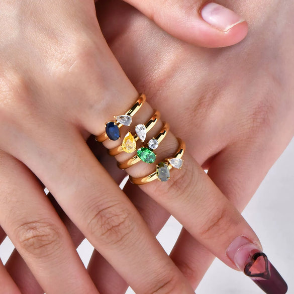 Wholesale Women's Retro Geometric Stainless Steel Ring With Electroplating