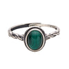 Wholesale Women's Retro Geometric 925 Sterling Silver Natural Malachite Set With Gemstones Ring