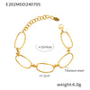 Wholesale Women's Retro Geometric Stitching Titanium Steel Chain Bracelet Plated With Real Gold