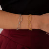Wholesale Women's Retro Geometric Stitching Titanium Steel Chain Bracelet Plated With Real Gold