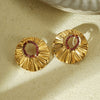 Wholesale Women's Retro Geometric Titanium Steel And Stainless Steel Electroplated Earrings