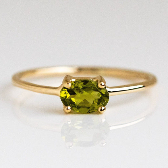 Wholesale Women's Retro Geometric Titanium Steel Birthstone Ring With Vacuum Plating 18K True Gold In Furnace