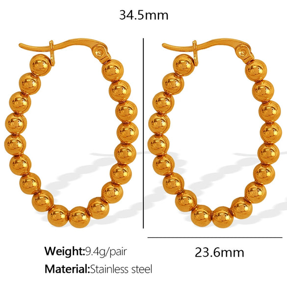 Wholesale Women's Retro Geometric 316L Stainless Steel Electroplated Earrings
