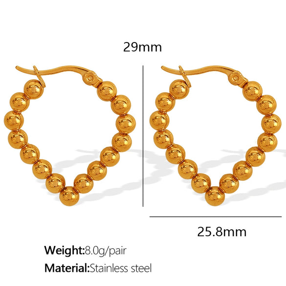 Wholesale Women's Retro Geometric 316L Stainless Steel Electroplated Earrings