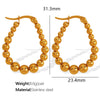 Wholesale Women's Retro Geometric 316L Stainless Steel Electroplated Earrings