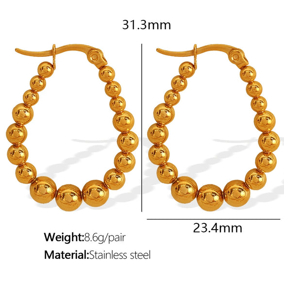 Wholesale Women's Retro Geometric 316L Stainless Steel Electroplated Earrings