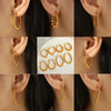 Wholesale Women's Retro Geometric 316L Stainless Steel Electroplated Earrings
