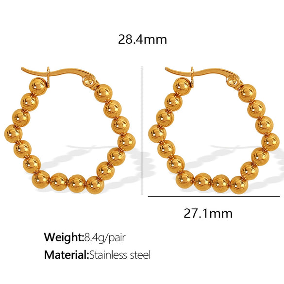 Wholesale Women's Retro Geometric 316L Stainless Steel Electroplated Earrings