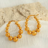 Wholesale Women's Retro Geometric 316L Stainless Steel Electroplated Earrings