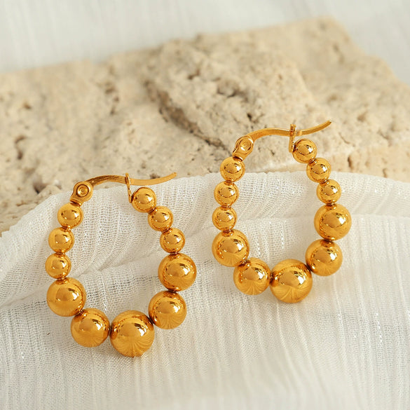 Wholesale Women's Retro Geometric 316L Stainless Steel Electroplated Earrings