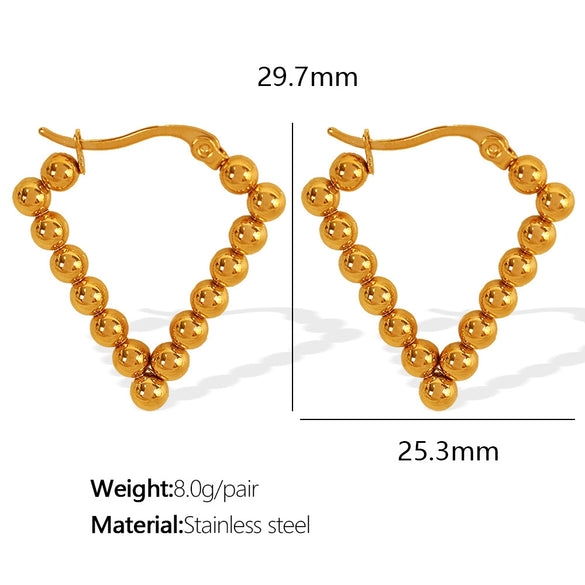 Wholesale Women's Retro Geometric 316L Stainless Steel Electroplated Earrings