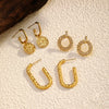 Wholesale Women's Retro Geometric Ushaped Stainless Steel Electroplated Earrings