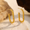 Wholesale Women's Retro Geometric Ushaped Stainless Steel Electroplated Earrings