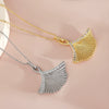 Wholesale Women's Retro Ginkgo Leaf Pendant Necklace With O Word Chain Made Of Copper And Electroplated