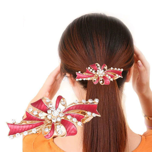 Wholesale Women's Retro Hair Accessories Rhinestone Oil Drop Clip