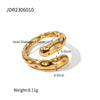 Wholesale Women's Retro Hammer Open Ring Fashion Elegant Titanium Steel Bracelet In Steel Color With Geometric Pattern And 18K Gold Electroplating