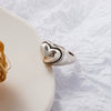 Wholesale Women's Retro Heartshaped Alloy Ring With Electroplating