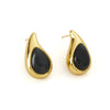 Wholesale Women's Retro Highend Dropshaped Titanium Steel Earrings Inlaid With Color Natural Stone And Electroplated