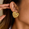 Wholesale Women's Retro Highend Electroplated Stainless Steel Heart Shape Geometric Earrings