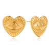 Wholesale Women's Retro Highend Electroplated Stainless Steel Heart Shape Geometric Earrings