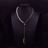 Wholesale Women's Retro Highend Freshwater Pearl Geometric Style Necklace With Electroplating And Regular Chain