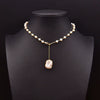 Wholesale Women's Retro Highend Freshwater Pearl Geometric Style Necklace With Electroplating And Regular Chain