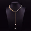 Wholesale Women's Retro Highend Freshwater Pearl Geometric Style Necklace With Electroplating And Regular Chain