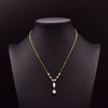 Wholesale Women's Retro Highend Freshwater Pearl Geometric Style Necklace With Electroplating And Regular Chain