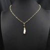 Wholesale Women's Retro Highend Freshwater Pearl Geometric Style Necklace With Electroplating And Regular Chain