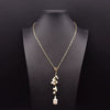 Wholesale Women's Retro Highend Freshwater Pearl Geometric Style Necklace With Electroplating And Regular Chain