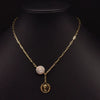 Wholesale Women's Retro Highend Freshwater Pearl Geometric Style Necklace With Electroplating And Regular Chain