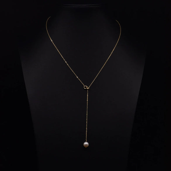Wholesale Women's Retro Highend Freshwater Pearl Geometric Style Necklace With Electroplating And Regular Chain