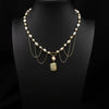 Wholesale Women's Retro Highend Freshwater Pearl Geometric Style Necklace With Electroplating And Regular Chain